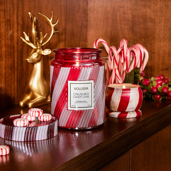 Crushed Candy Cane Large Jar Candle VOLUSPA