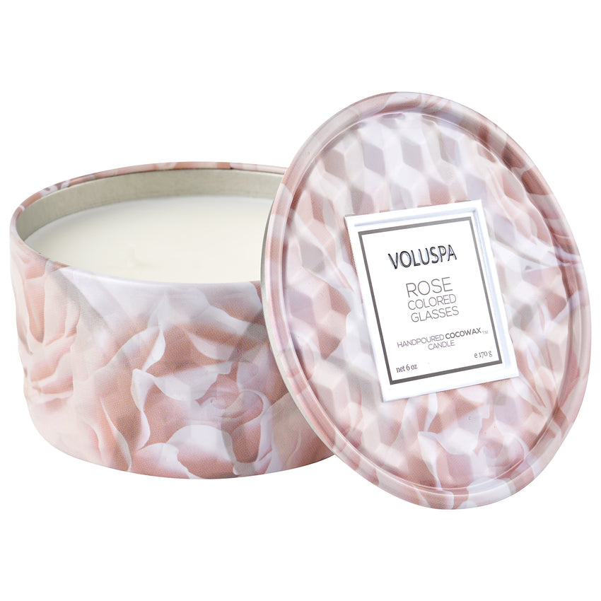 Rose Colored Glasses - 2 Wick Tin Candle