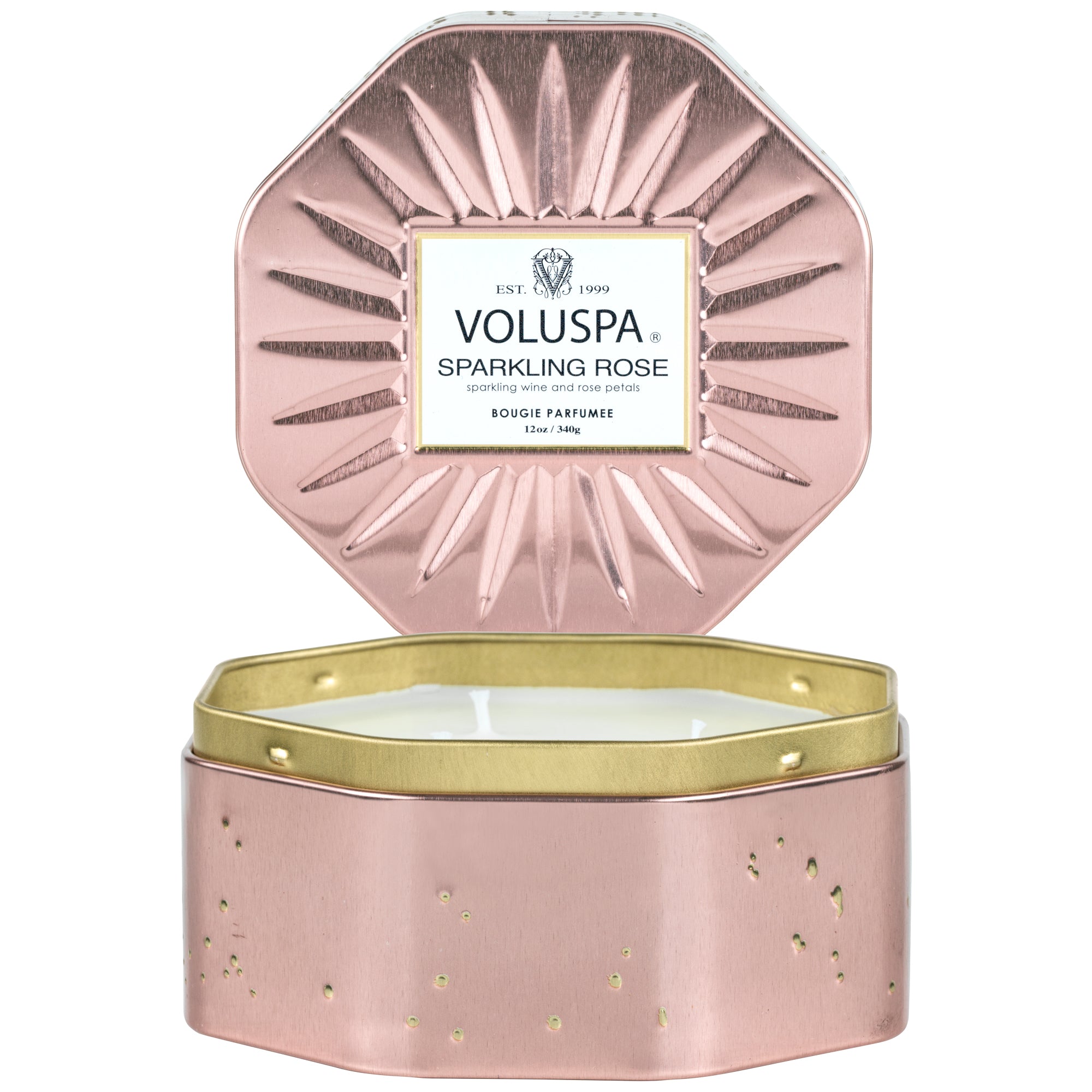 Sparkling Rose - 3 Wick Octagon Tin Candle
