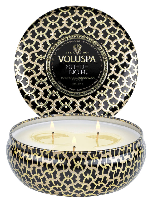 Suede Noir - 3 Wick Tin Candle
