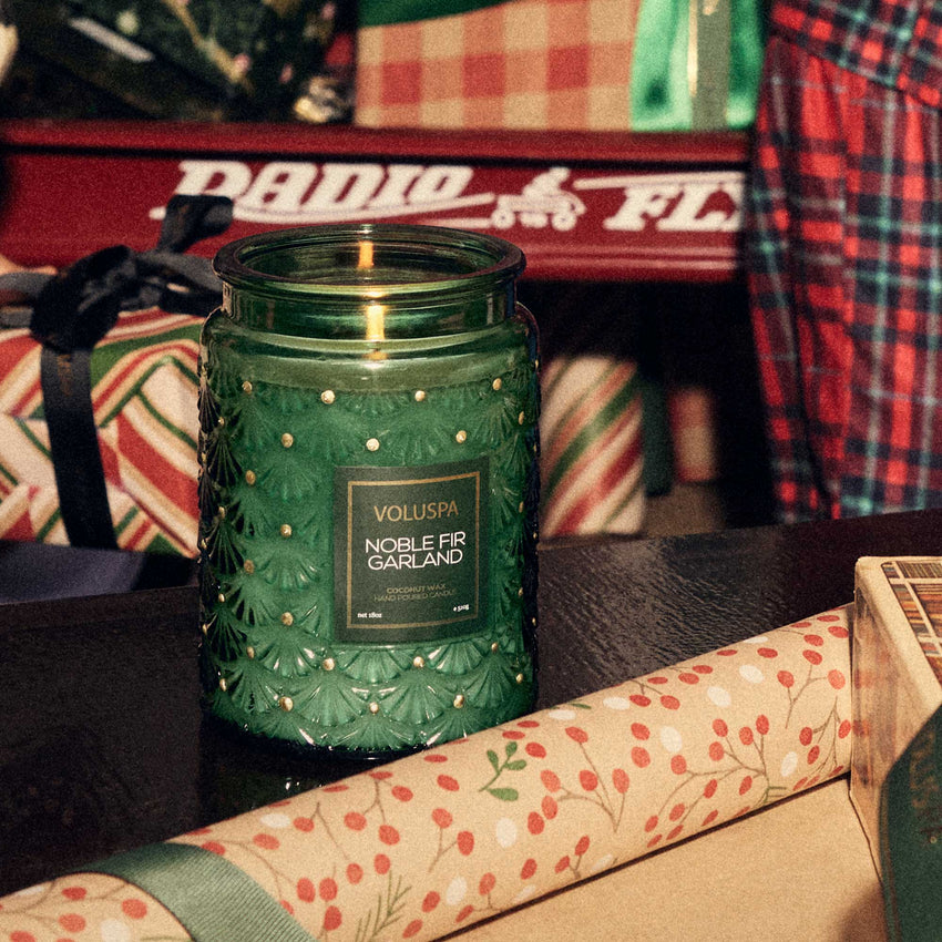 Noble Fir Garland | Large Jar Candle | VOLUSPA