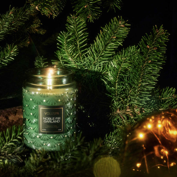 Noble Fir Garland | Large Jar Candle | VOLUSPA