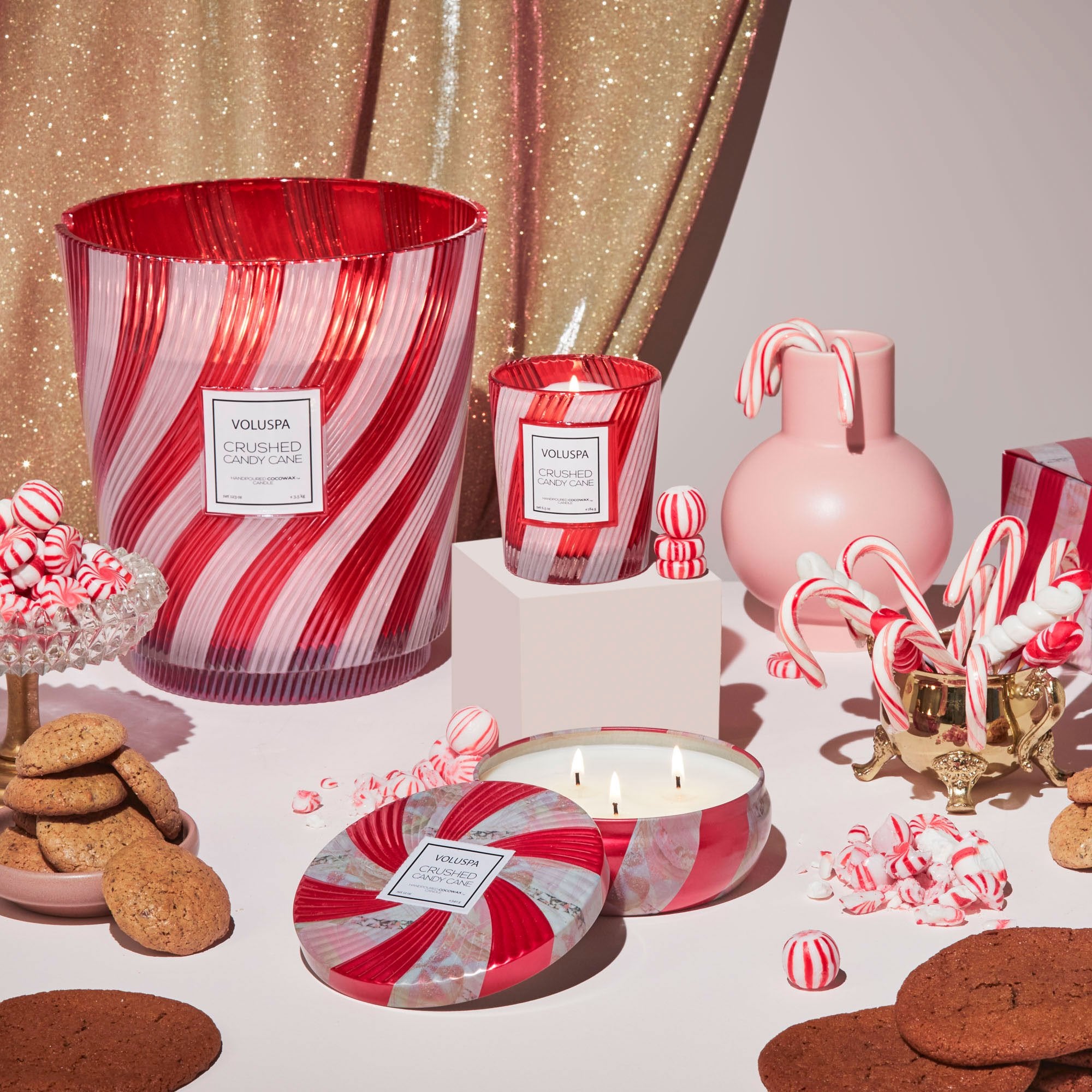 Crushed Candy Cane - 3 Wick Tin Candle