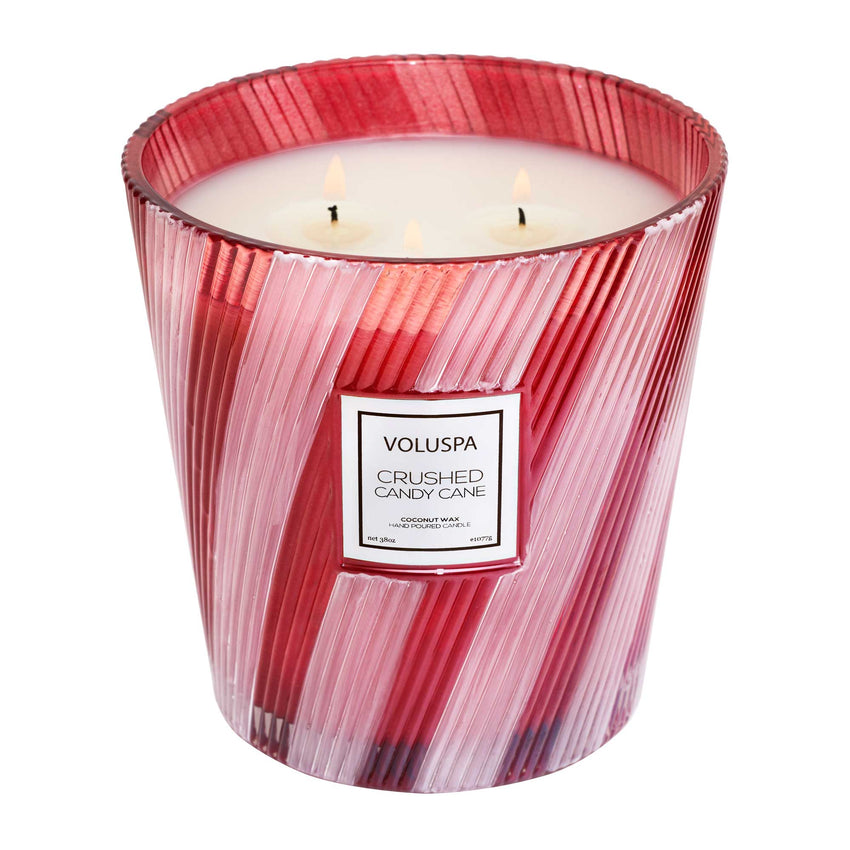 Crushed Candy Cane - 3 Wick Hearth Candle