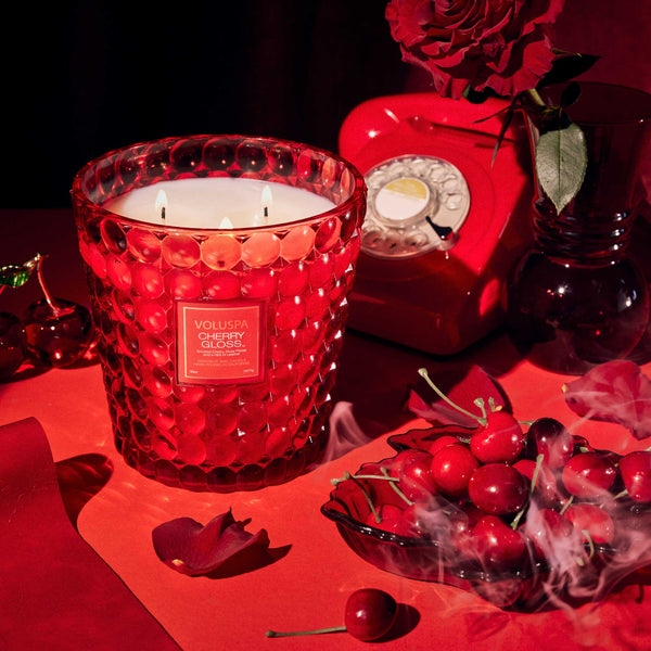 Cherry Gloss 3 Wick Hearth Candle VOLUSPA